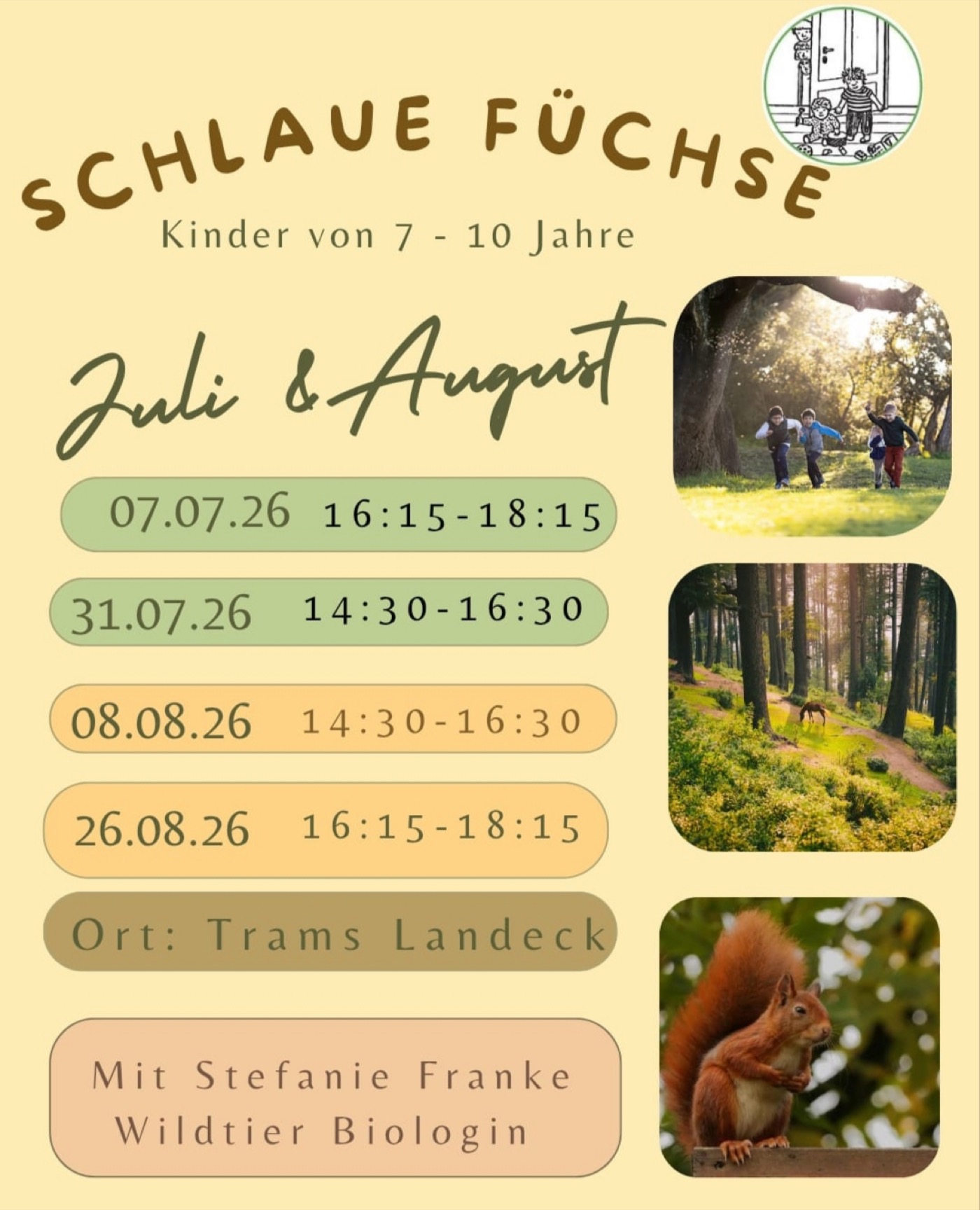 Schlaue Füsche im August am 8.8. und 26.8.2026