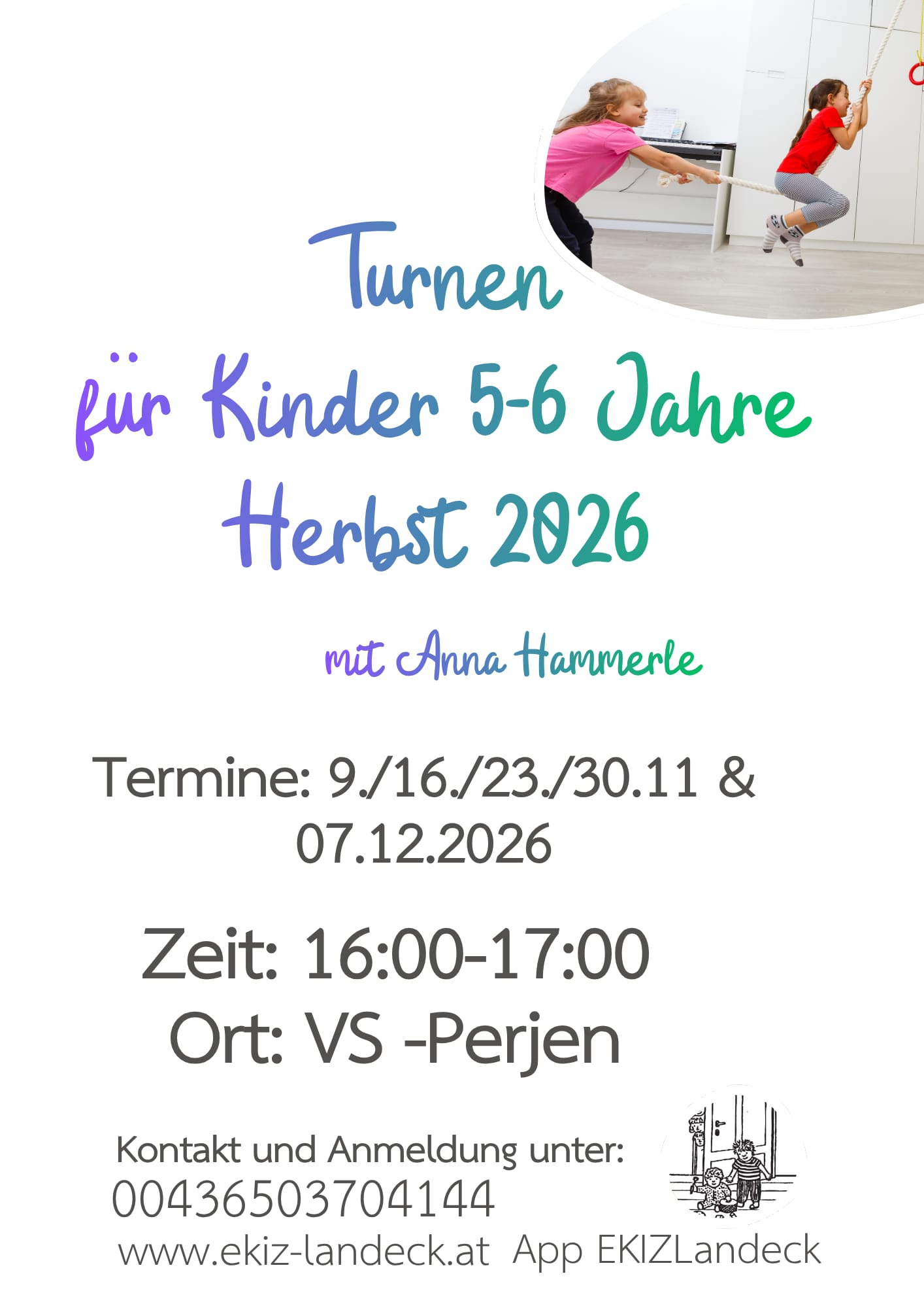 Spiel und Spaß im Turnsaal Kinder von 5-6